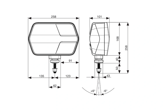 ASPÖCK LuxLED II LED фарове 7 функции 6-пинови DEUTSCH DT06-6S ляв+десен