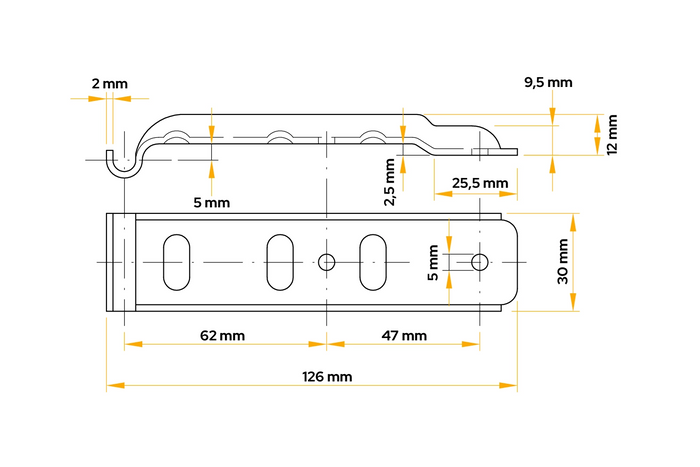 Страничен теглич със закопчалка UNITRAILER BV 10-1+BVG 10-B пълно странично затваряне на ремарке