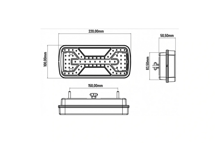 KAMAR X-SPIDER L2430+L2431 задни светлини байонет 5PIN 7 функции ляв+десен