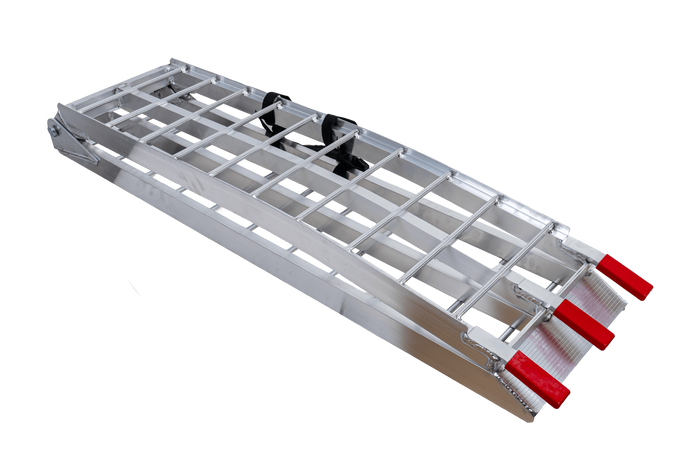 UNITRAILER ALR002 сгъваема алуминиева рампа за ремарке 221 см 340 кг с колан