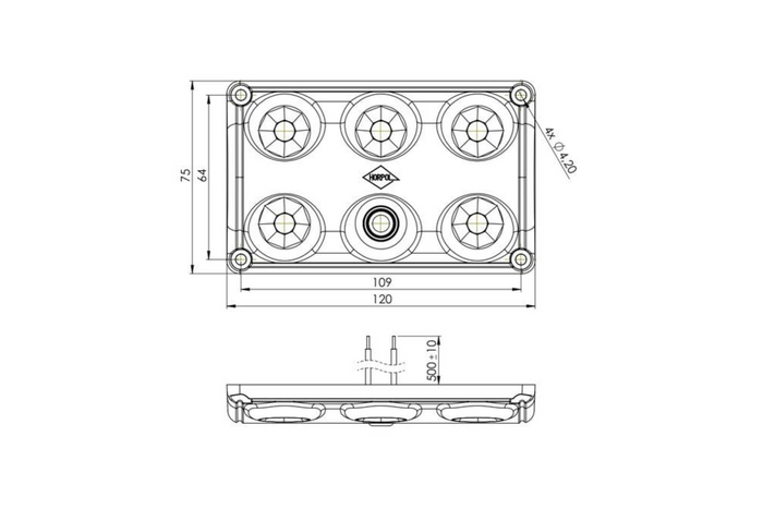 HORPOL LWD2157 LED интериорна лампа за кола 900lm с ключ и червен диод